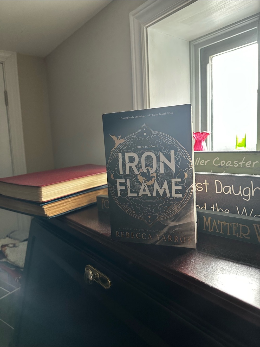 Iron Flame Paperback Book by Rebecca Yarros - Black Cover